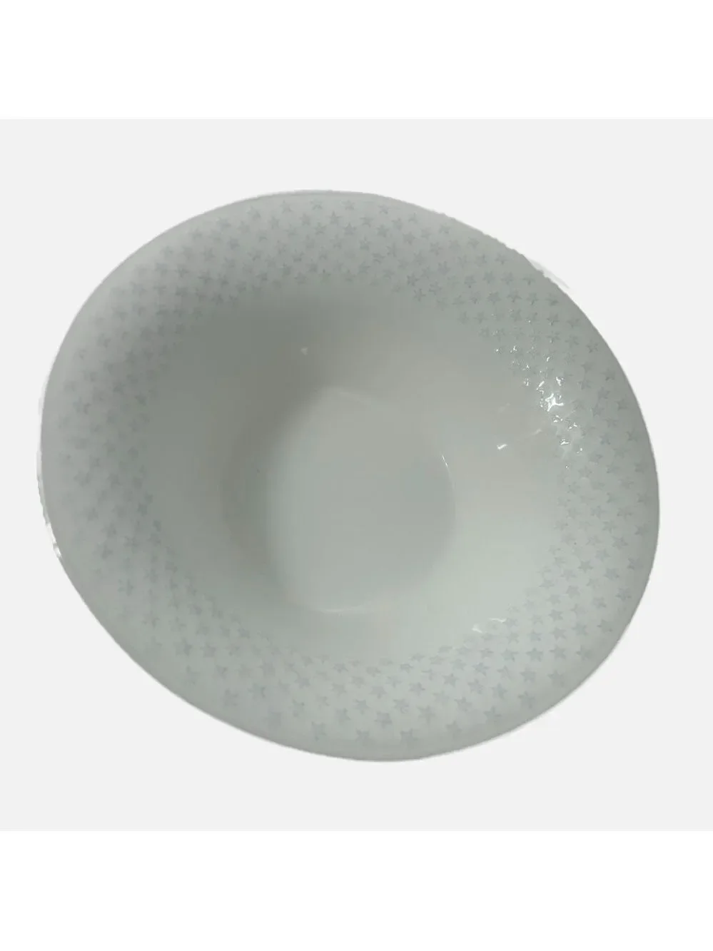 Bordallo Pinheiro Large White Serving Blue Stars Patterned Bowl